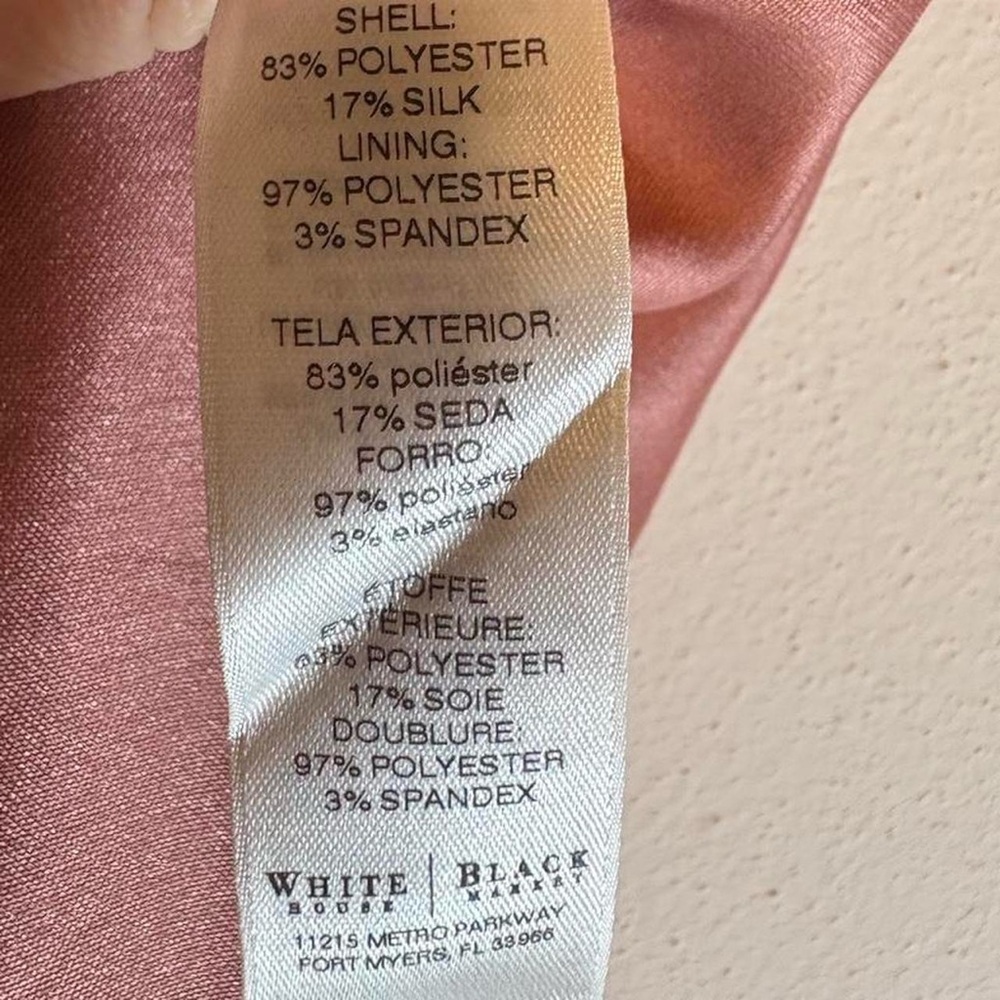 White House Black Market Pink Silk Blend Evening A-Line Dress - Picture 5 of 8